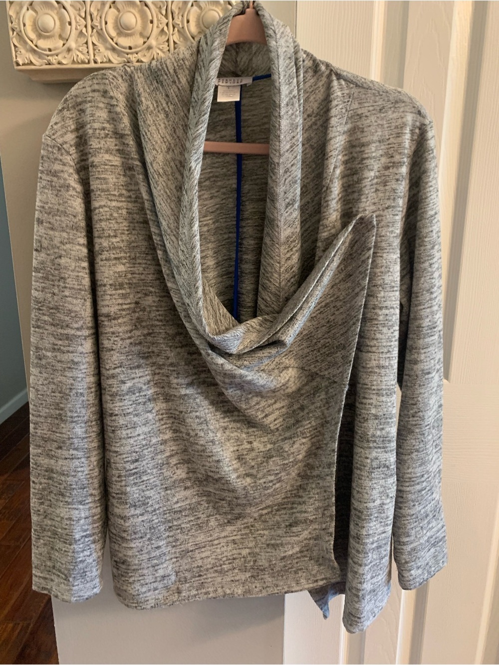 Barneys New York Gray Marled Cowl Neck Sweater - L